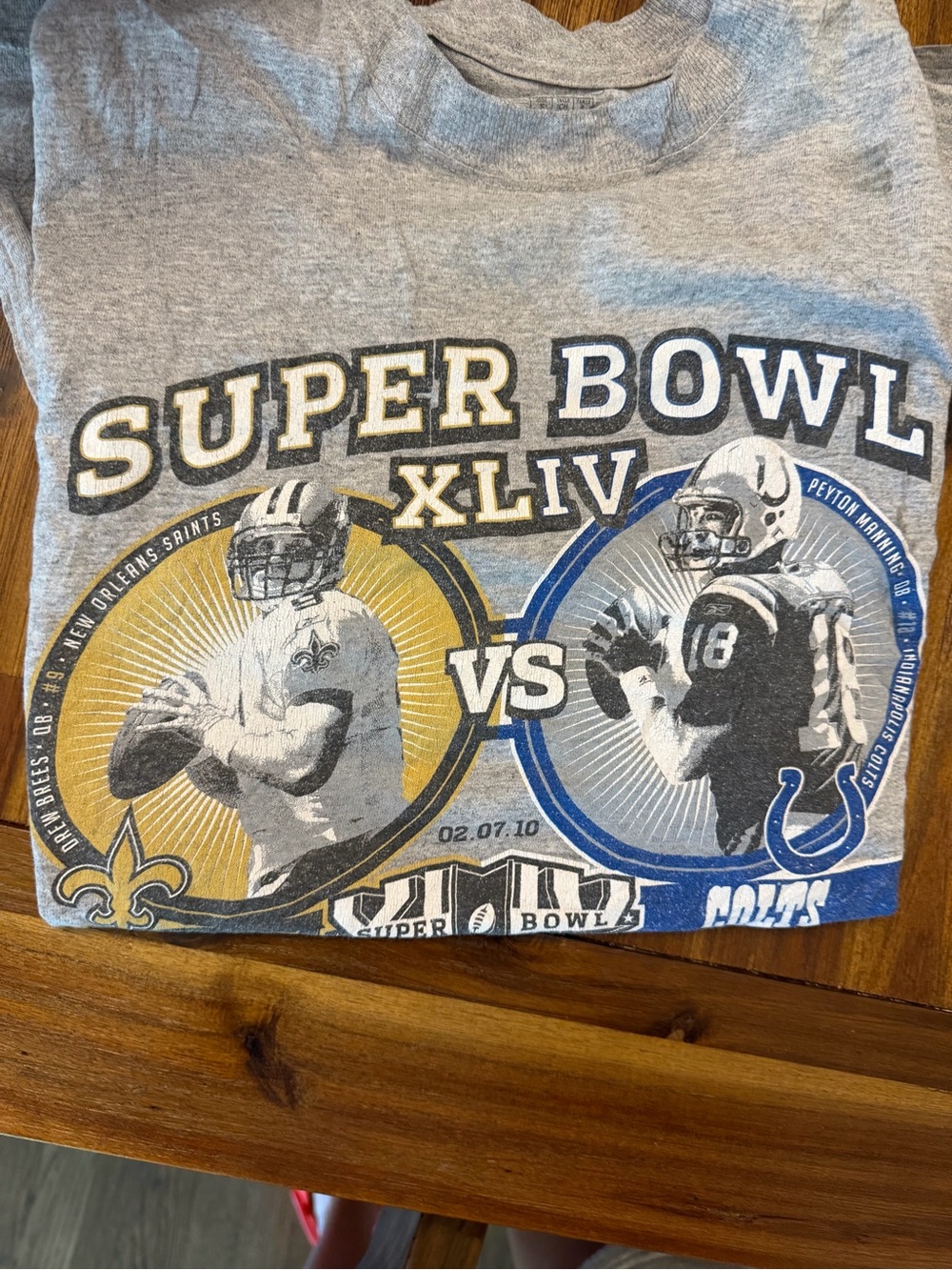 Champion Gray Super Bowl XLIV Kids Graphic Tee with Yellow & Blue Accents